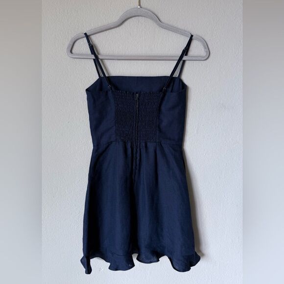 Reformation Kieran Mini Blue Dress Navy Size 0 - Picture 6 of 8